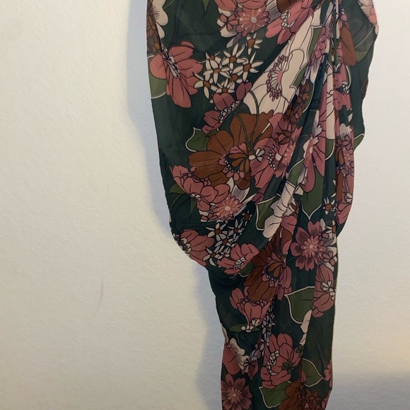 Pretty Little Thing Floral Green Pink Corset Underwire Draped Coquette Dress 12 - Picture 7 of 14